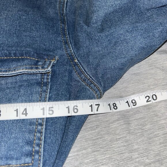 Love Cult Long Sleeve Button Down Belted Western Boho Denim Dress Size Large - Picture 9 of 9